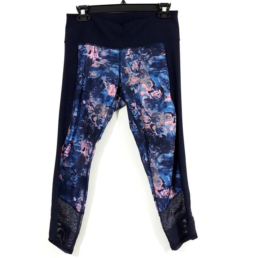 Lululemon Wunder Under 17” Crop Leggings Galaxy Floral Mesh Women's 8